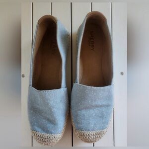 Sperry Top-Sider Blue Chambray Espadrille Flats - Women’s